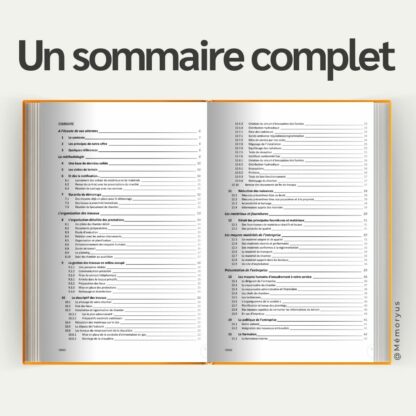 Sommaire complet mémoire technique plomberie-chauffage sanitaire.